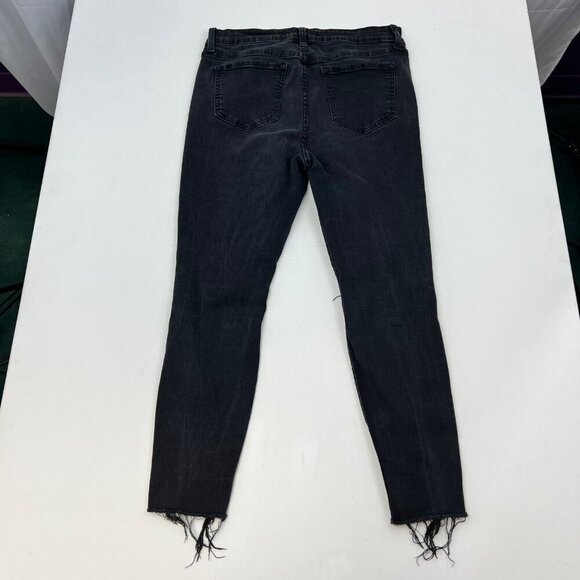 Eunina Women’s Clara Skinny Cropped Jeans Distressed Faded Black Size 11 - Picture 7 of 10